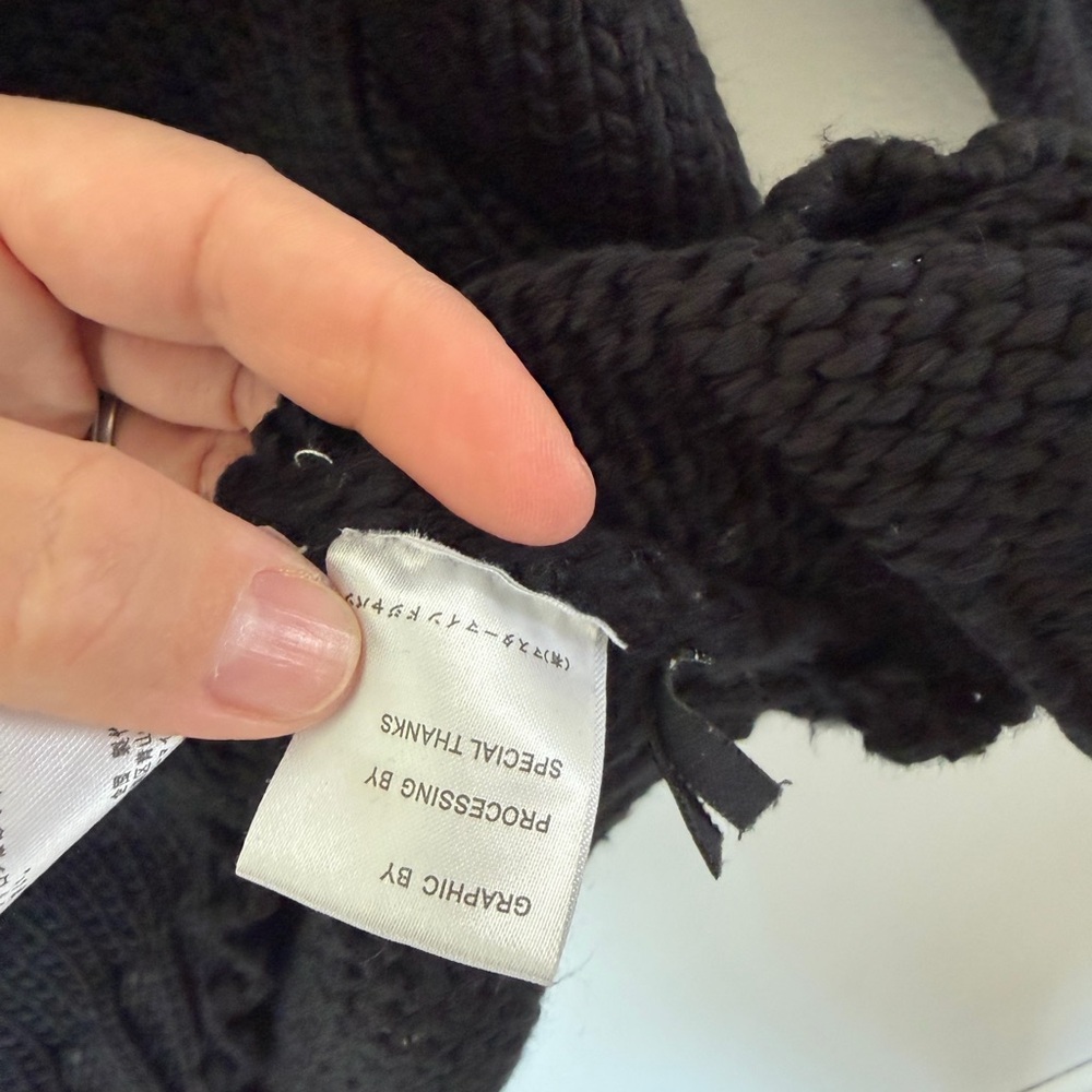 Mastermind World Black Distressed Knit Cotton Skull Sweater Size Large - Picture 14 of 16